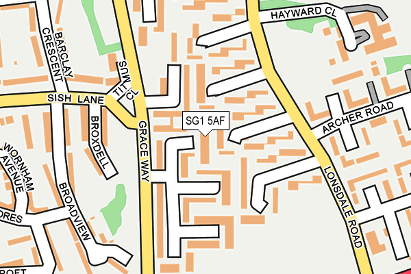 SG1 5AF map - OS OpenMap – Local (Ordnance Survey)