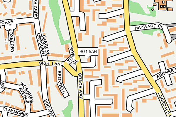 SG1 5AH map - OS OpenMap – Local (Ordnance Survey)