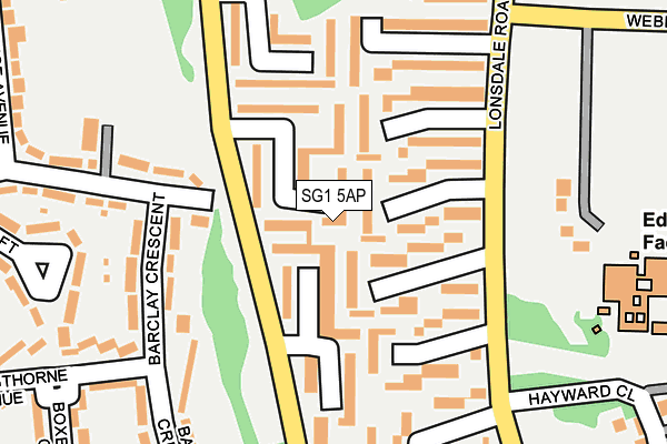 SG1 5AP map - OS OpenMap – Local (Ordnance Survey)