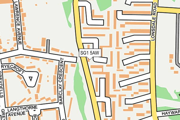 SG1 5AW map - OS OpenMap – Local (Ordnance Survey)