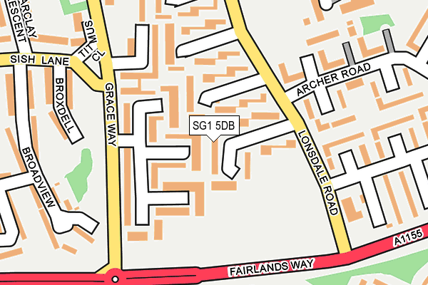 SG1 5DB map - OS OpenMap – Local (Ordnance Survey)