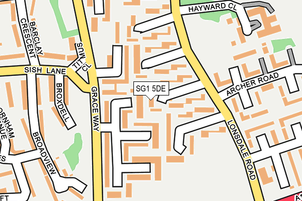 SG1 5DE map - OS OpenMap – Local (Ordnance Survey)