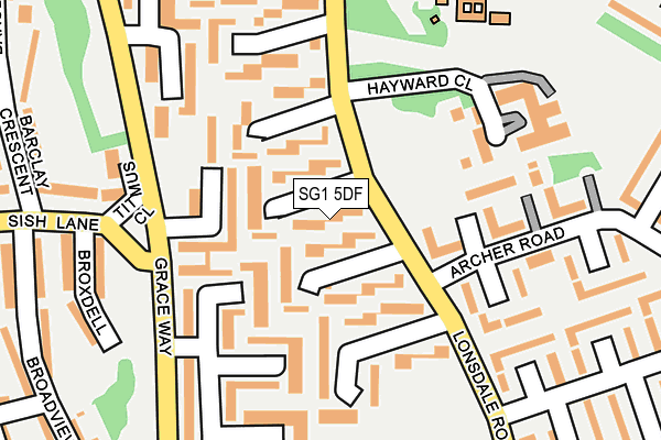 SG1 5DF map - OS OpenMap – Local (Ordnance Survey)