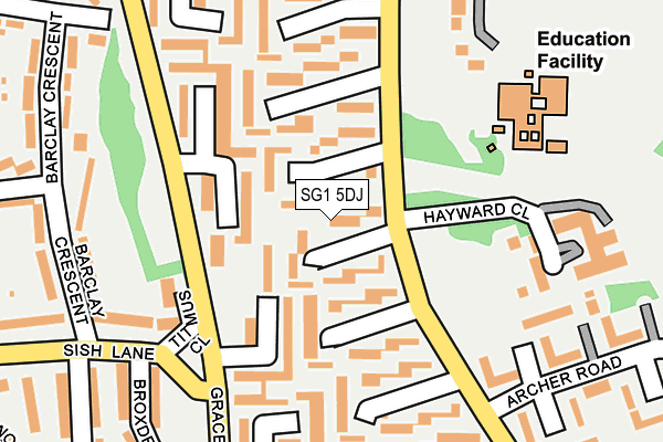 SG1 5DJ map - OS OpenMap – Local (Ordnance Survey)