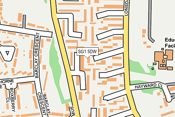 SG1 5DW map - OS OpenMap – Local (Ordnance Survey)