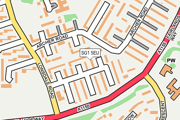 SG1 5EU map - OS OpenMap – Local (Ordnance Survey)