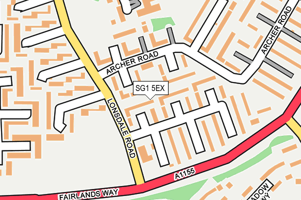 SG1 5EX map - OS OpenMap – Local (Ordnance Survey)