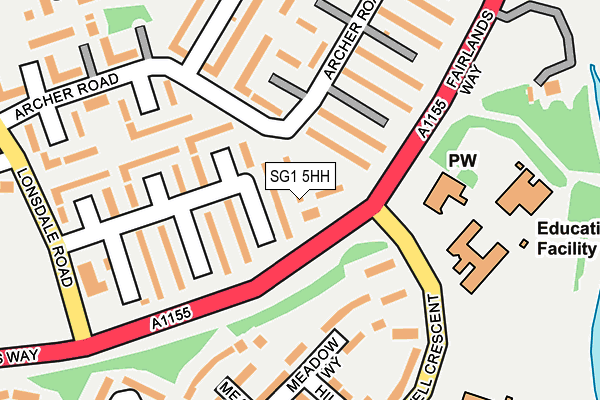 SG1 5HH map - OS OpenMap – Local (Ordnance Survey)