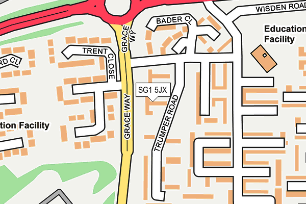 SG1 5JX map - OS OpenMap – Local (Ordnance Survey)