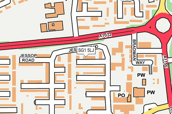 SG1 5LJ map - OS OpenMap – Local (Ordnance Survey)
