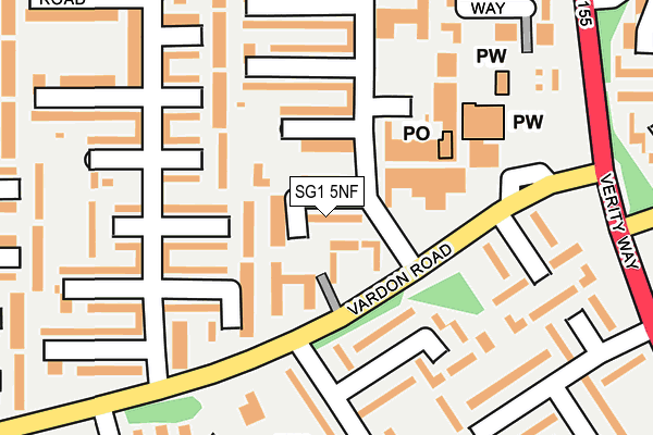 SG1 5NF map - OS OpenMap – Local (Ordnance Survey)