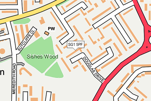 SG1 5PF map - OS OpenMap – Local (Ordnance Survey)