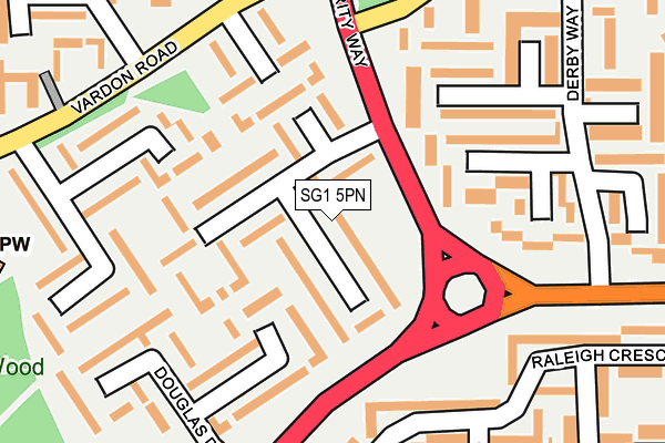 SG1 5PN map - OS OpenMap – Local (Ordnance Survey)