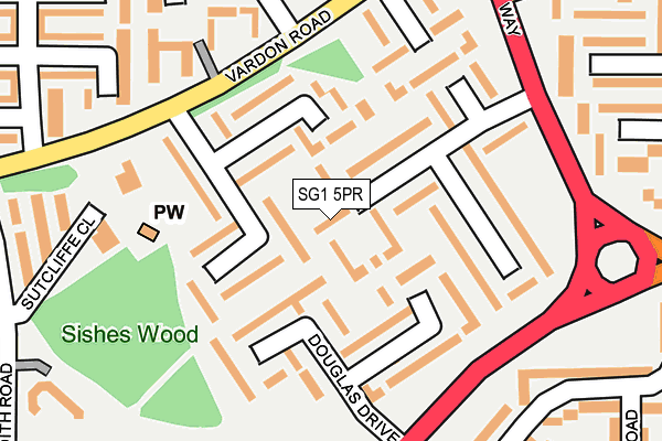 SG1 5PR map - OS OpenMap – Local (Ordnance Survey)