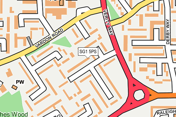 SG1 5PS map - OS OpenMap – Local (Ordnance Survey)