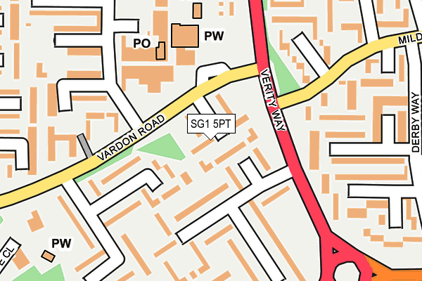 SG1 5PT map - OS OpenMap – Local (Ordnance Survey)