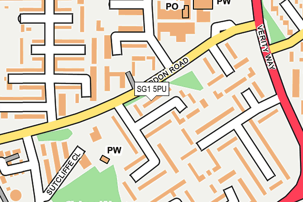 SG1 5PU map - OS OpenMap – Local (Ordnance Survey)
