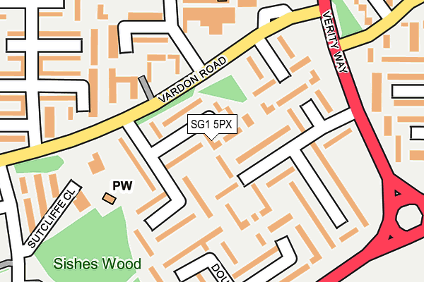 SG1 5PX map - OS OpenMap – Local (Ordnance Survey)
