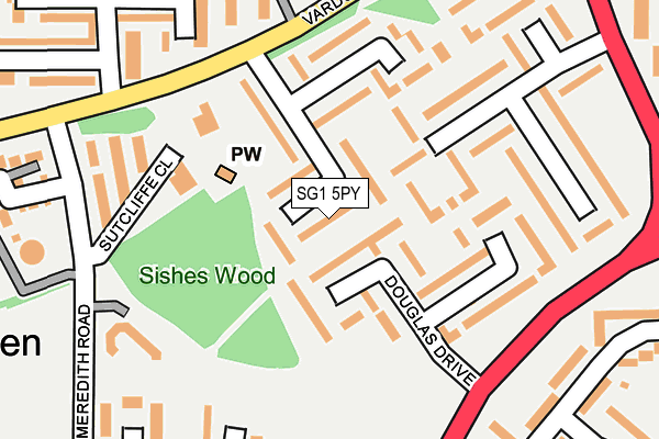 SG1 5PY map - OS OpenMap – Local (Ordnance Survey)