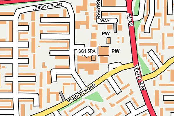 SG1 5RA map - OS OpenMap – Local (Ordnance Survey)