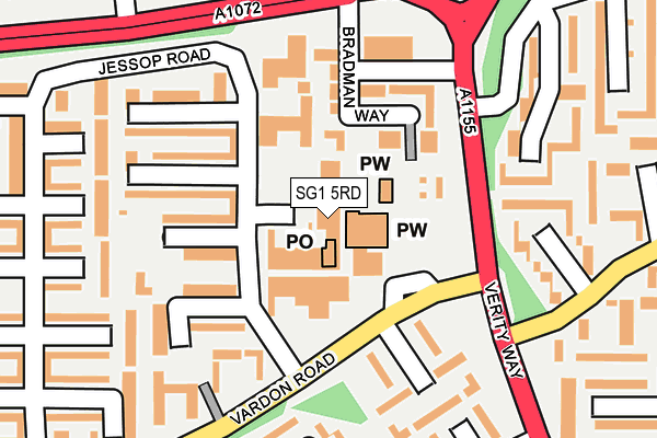 SG1 5RD map - OS OpenMap – Local (Ordnance Survey)