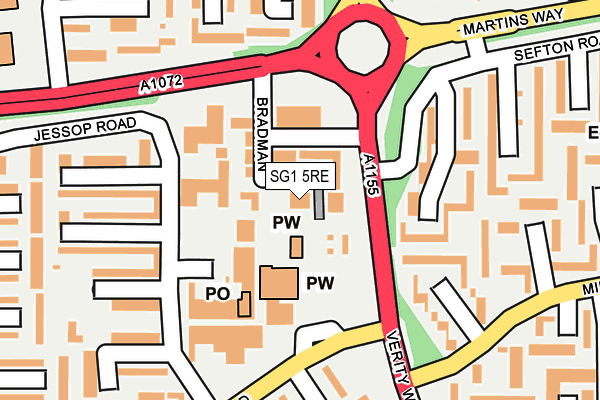 SG1 5RE map - OS OpenMap – Local (Ordnance Survey)