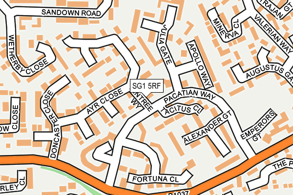 SG1 5RF map - OS OpenMap – Local (Ordnance Survey)