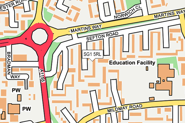 SG1 5RL map - OS OpenMap – Local (Ordnance Survey)