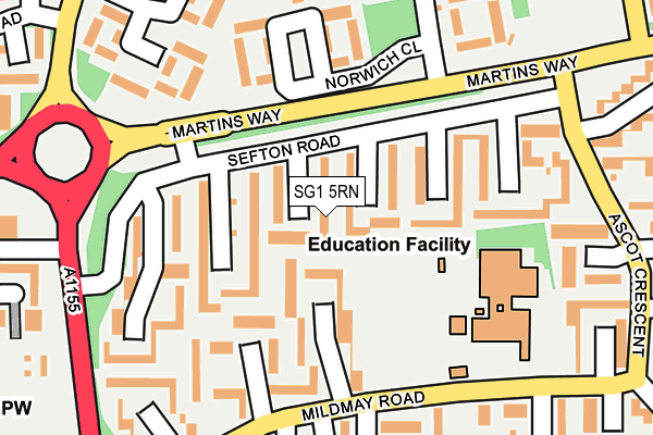 SG1 5RN map - OS OpenMap – Local (Ordnance Survey)