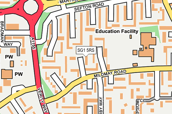 SG1 5RS map - OS OpenMap – Local (Ordnance Survey)