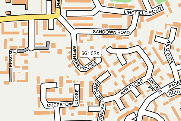 SG1 5RX map - OS OpenMap – Local (Ordnance Survey)