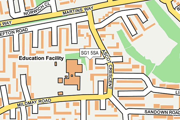 SG1 5SA map - OS OpenMap – Local (Ordnance Survey)