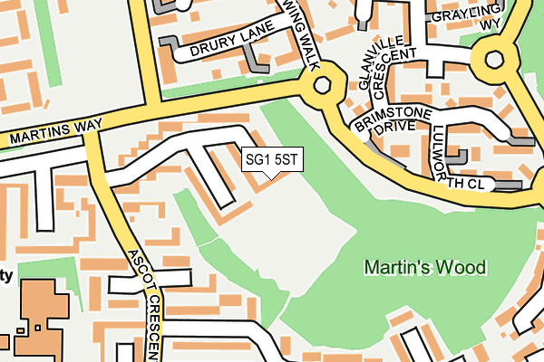 SG1 5ST map - OS OpenMap – Local (Ordnance Survey)