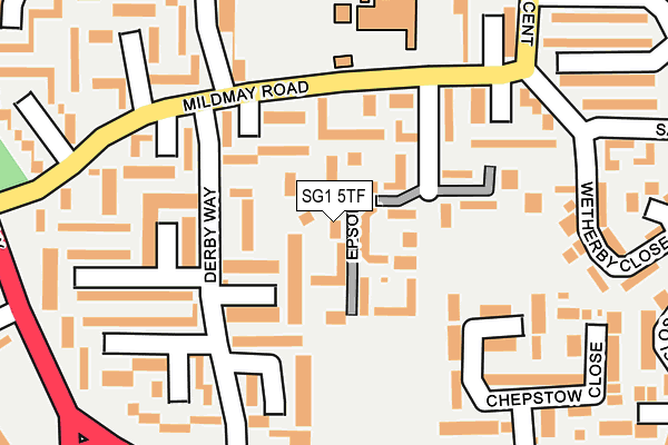 SG1 5TF map - OS OpenMap – Local (Ordnance Survey)