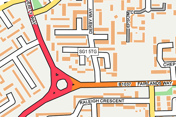 SG1 5TG map - OS OpenMap – Local (Ordnance Survey)