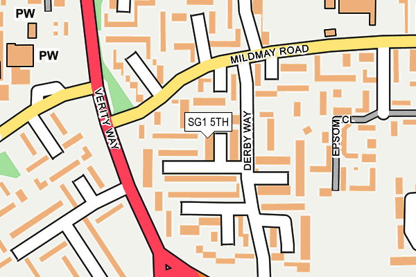 SG1 5TH map - OS OpenMap – Local (Ordnance Survey)