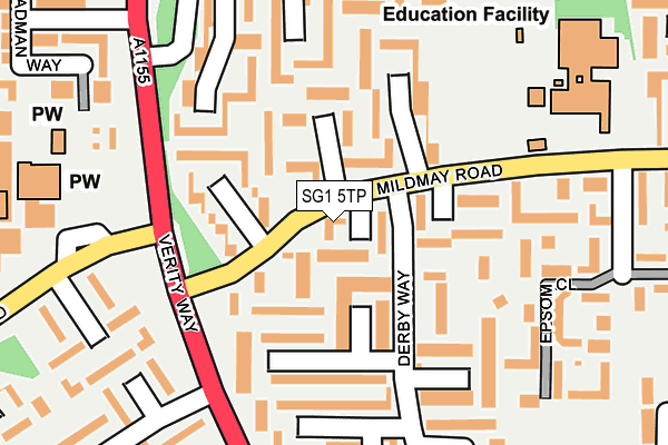 SG1 5TP map - OS OpenMap – Local (Ordnance Survey)