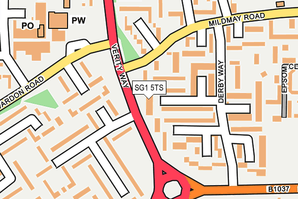 SG1 5TS map - OS OpenMap – Local (Ordnance Survey)