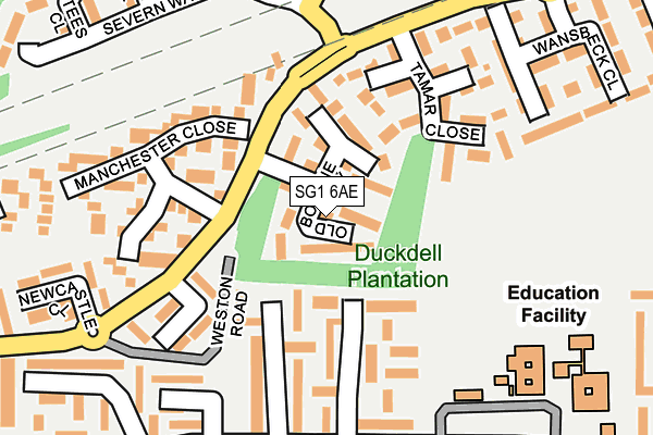 SG1 6AE map - OS OpenMap – Local (Ordnance Survey)