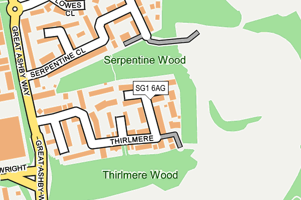 SG1 6AG map - OS OpenMap – Local (Ordnance Survey)