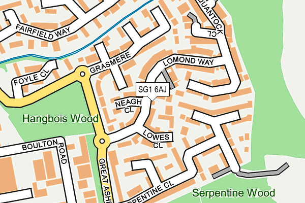SG1 6AJ map - OS OpenMap – Local (Ordnance Survey)
