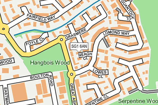 SG1 6AN map - OS OpenMap – Local (Ordnance Survey)