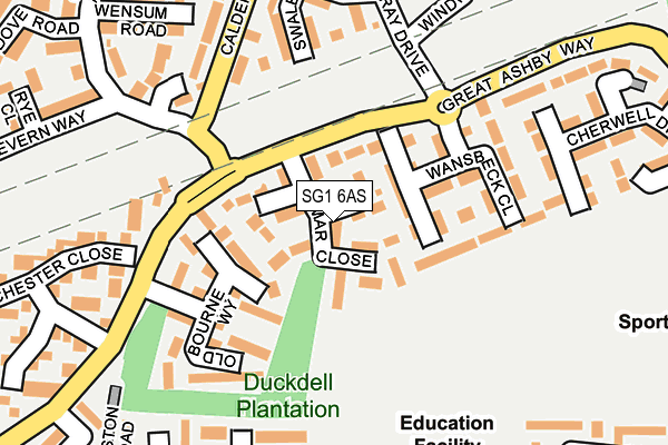 SG1 6AS map - OS OpenMap – Local (Ordnance Survey)