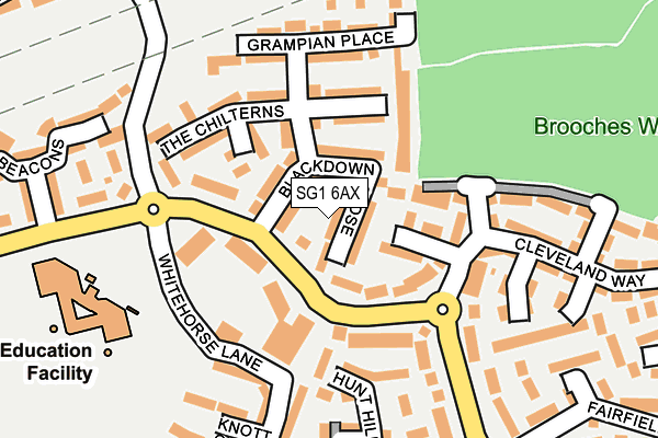SG1 6AX map - OS OpenMap – Local (Ordnance Survey)
