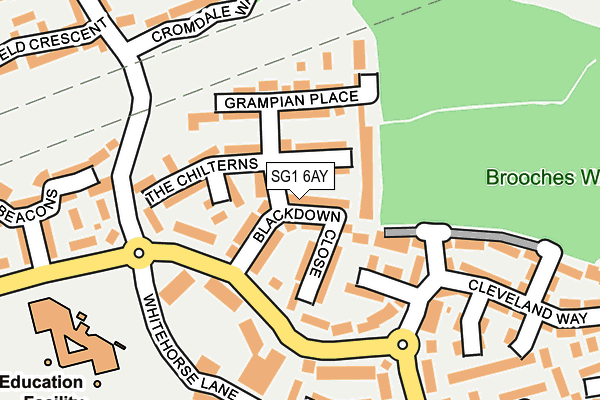 SG1 6AY map - OS OpenMap – Local (Ordnance Survey)