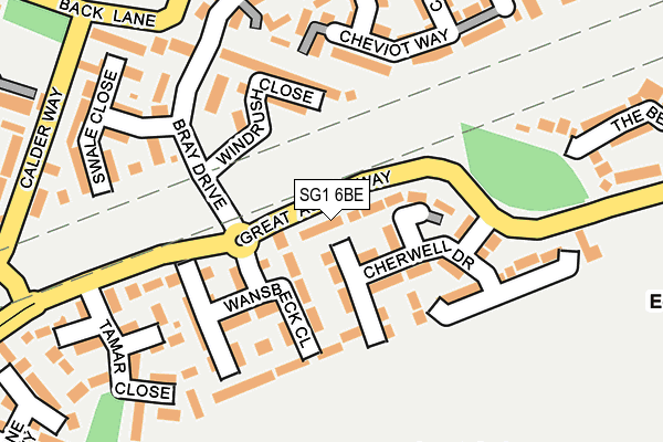 SG1 6BE map - OS OpenMap – Local (Ordnance Survey)