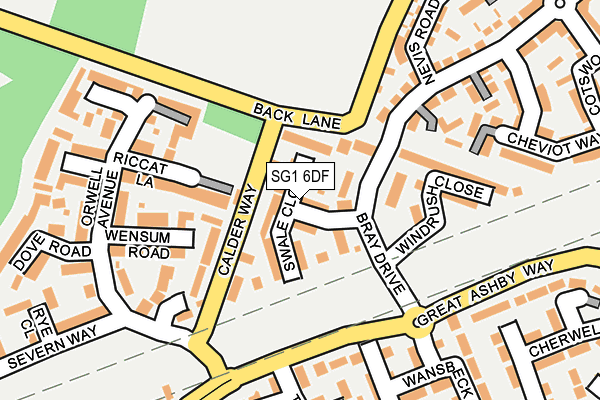 SG1 6DF map - OS OpenMap – Local (Ordnance Survey)