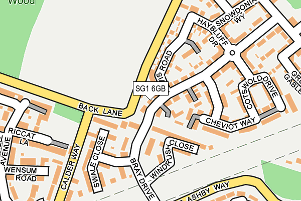 SG1 6GB map - OS OpenMap – Local (Ordnance Survey)