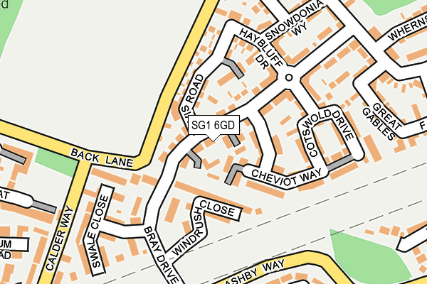 SG1 6GD map - OS OpenMap – Local (Ordnance Survey)