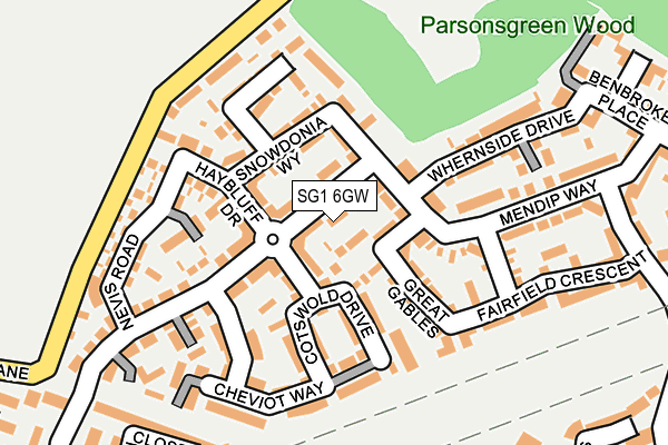 SG1 6GW map - OS OpenMap – Local (Ordnance Survey)